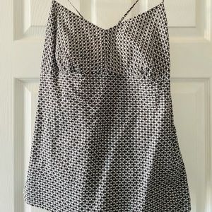 Ann Taylor cross strap gingham style top